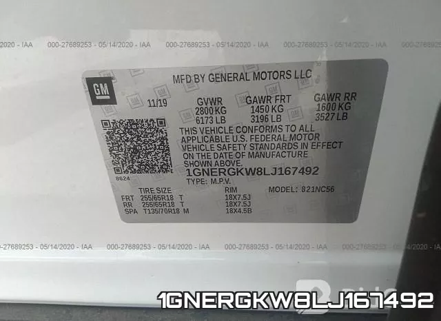 1GNERGKW8LJ167492 фото 10