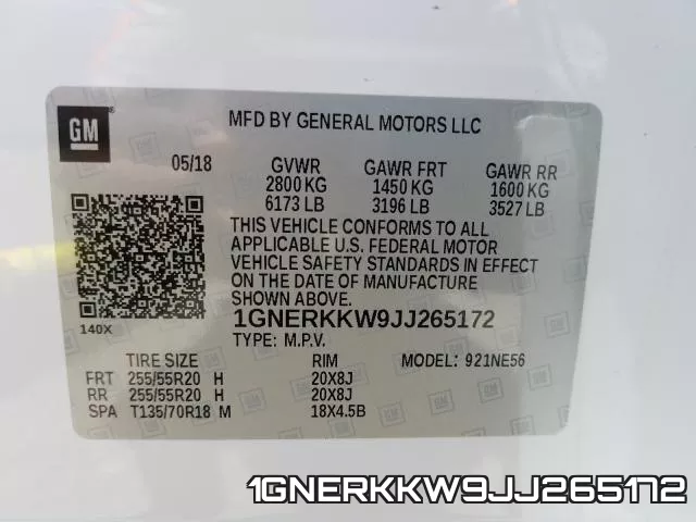 1GNERKKW9JJ265172 фото 2