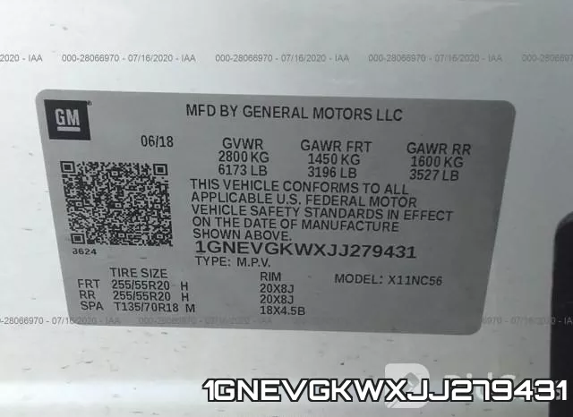 1GNEVGKWXJJ279431 фото 10