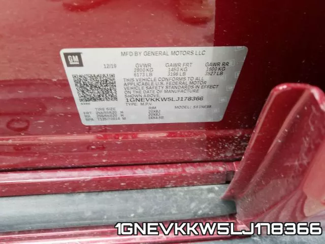 1GNEVKKW5LJ178366 фото 2