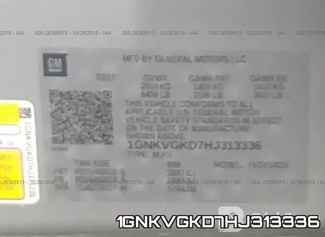1GNKVGKD7HJ313336 фото 10
