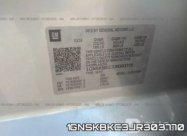 1GNSKBKC3JR303770 фото 10