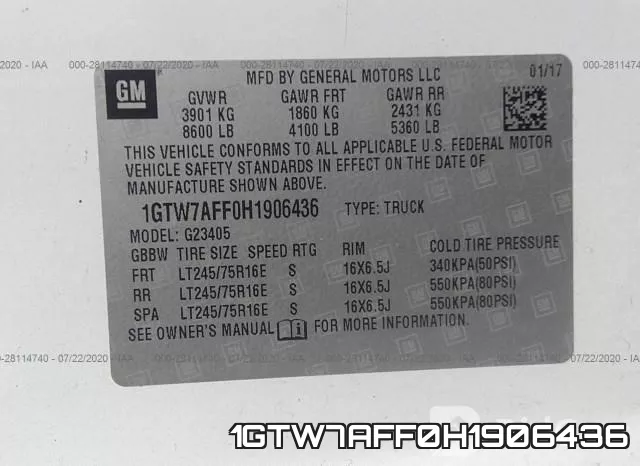 1GTW7AFF0H1906436 фото 10