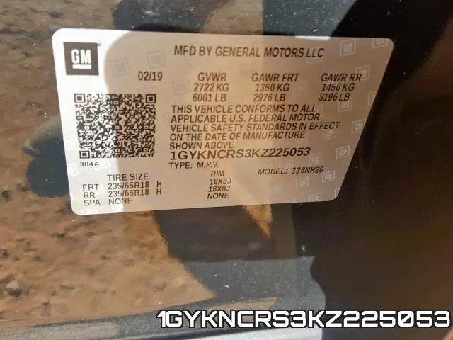1GYKNCRS3KZ225053 фото 2