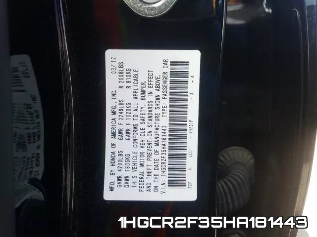 1HGCR2F35HA181443 фото 2