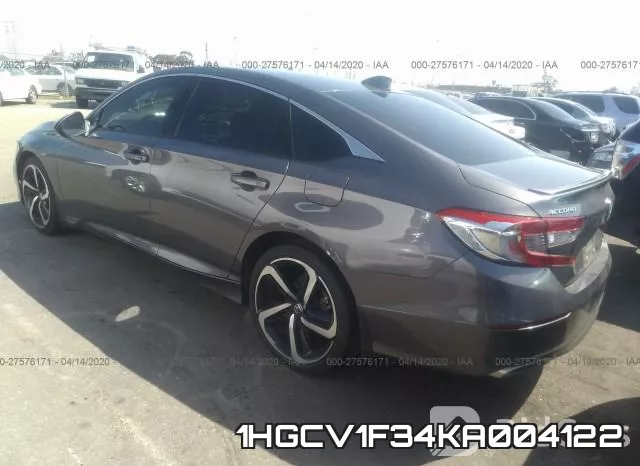 1HGCV1F34KA004122 фото 4