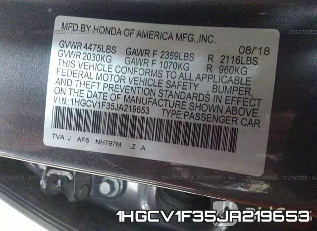 1HGCV1F35JA219653 фото 10