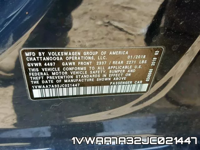 1VWAA7A32JC021447 фото 2