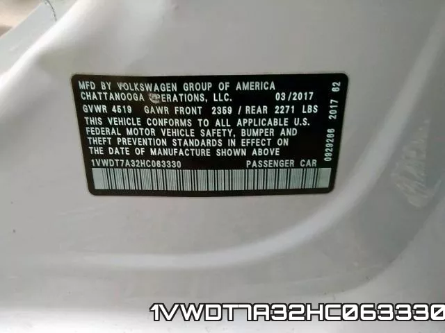 1VWDT7A32HC063330 фото 2