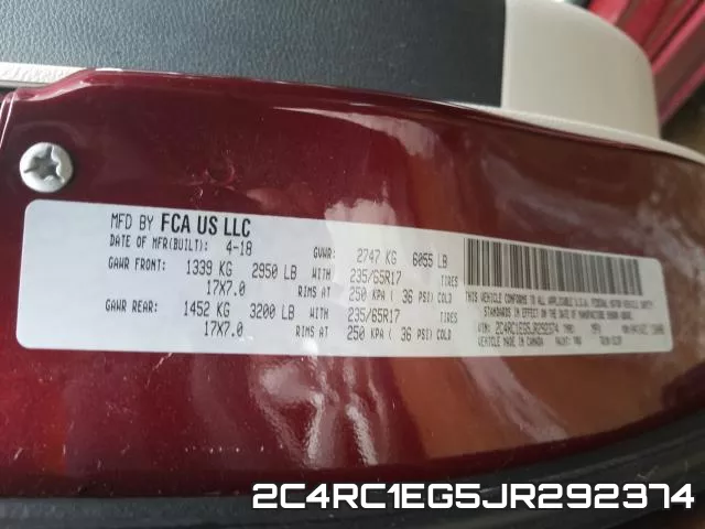 2C4RC1EG5JR292374 фото 2