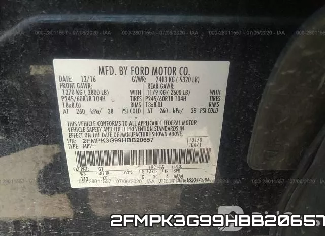 2FMPK3G99HBB20657 фото 10