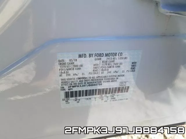 2FMPK3J97JBB84758 фото 2