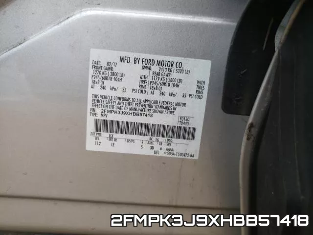 2FMPK3J9XHBB57418 фото 2