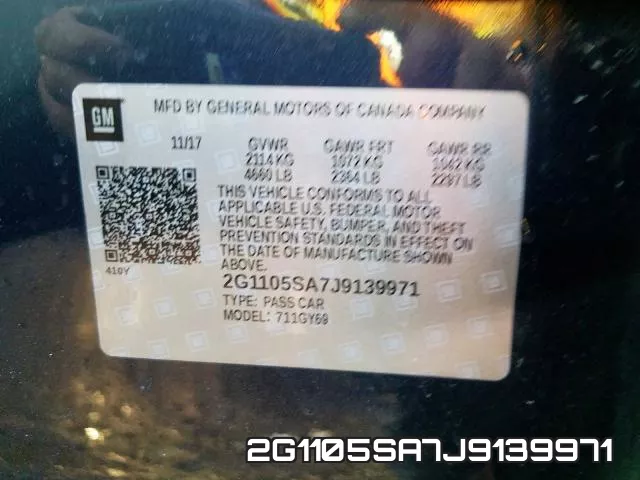 2G1105SA7J9139971 фото 2