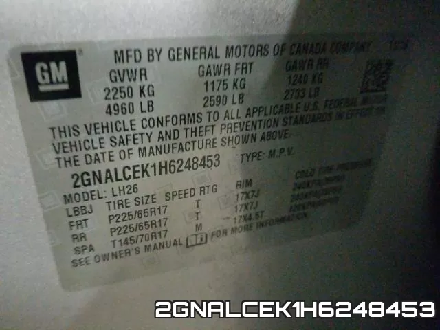 2GNALCEK1H6248453 фото 2