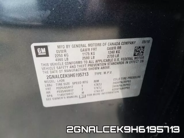 2GNALCEK9H6195713 фото 2