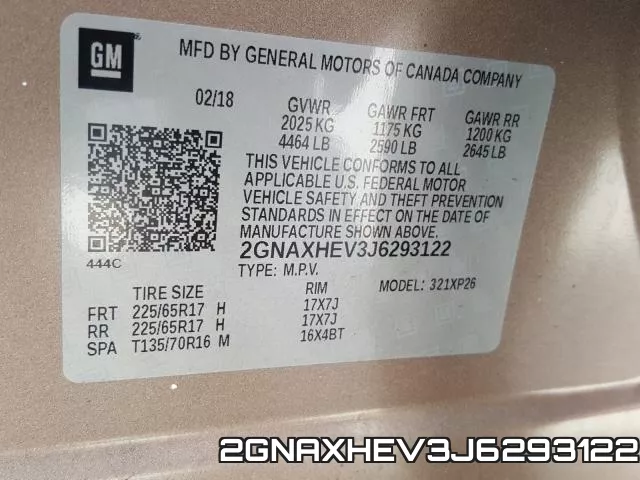 2GNAXHEV3J6293122 фото 2