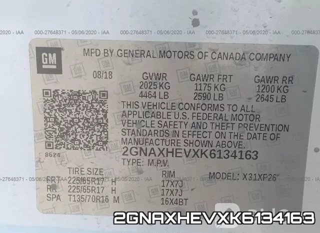 2GNAXHEVXK6134163 фото 10