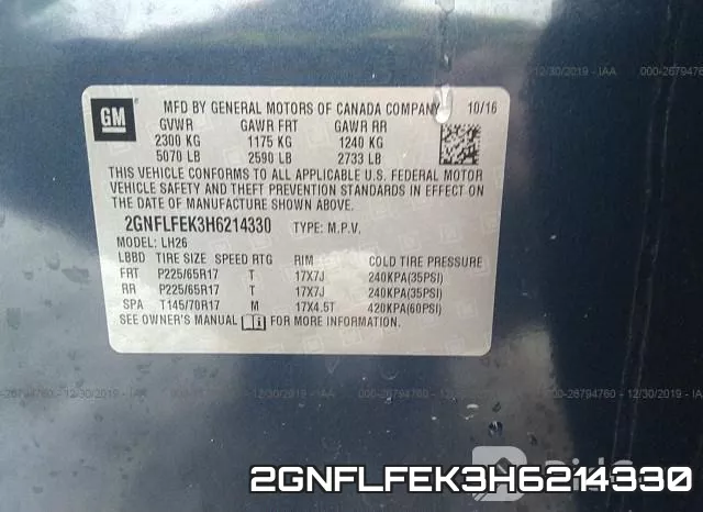 2GNFLFEK3H6214330 фото 10