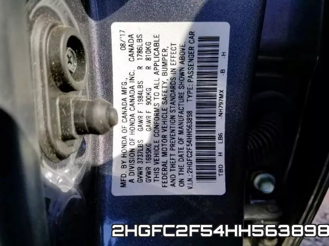 2HGFC2F54HH563898 фото 2