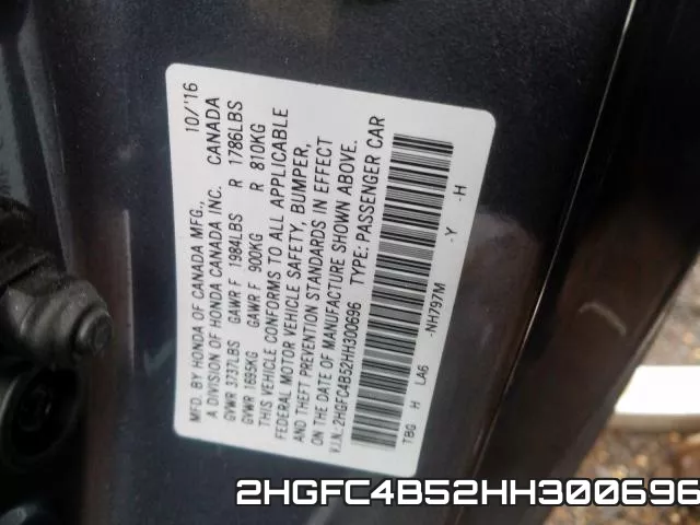 2HGFC4B52HH300696 фото 2