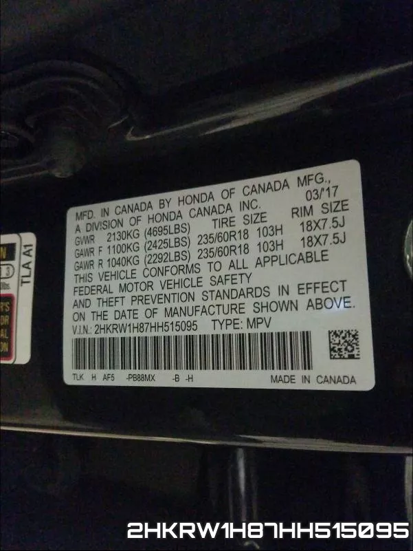 2HKRW1H87HH515095 фото 2
