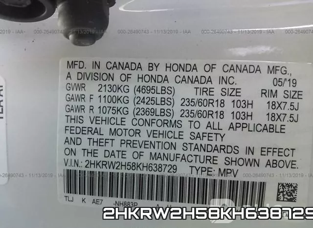 2HKRW2H58KH638729 фото 10