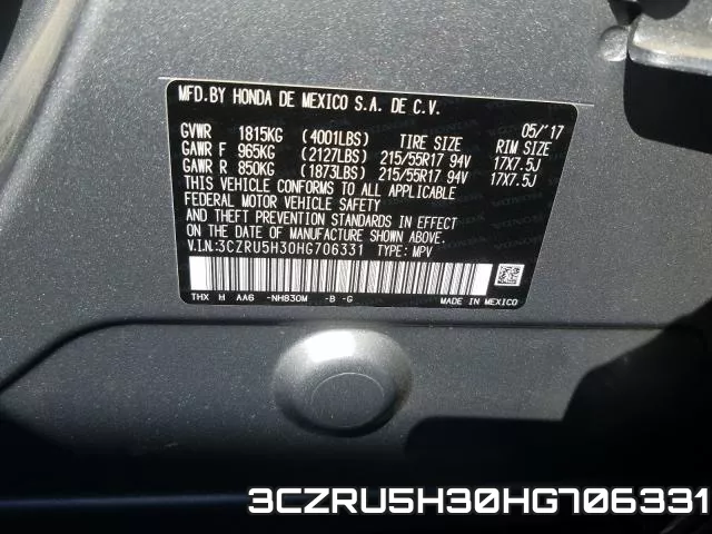 3CZRU5H30HG706331 фото 2