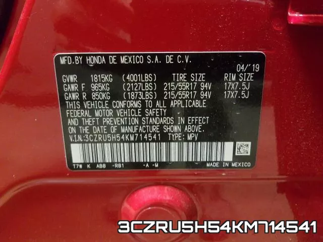 3CZRU5H54KM714541 фото 2