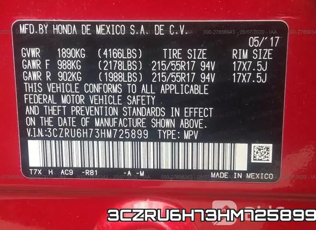 3CZRU6H73HM725899 фото 10