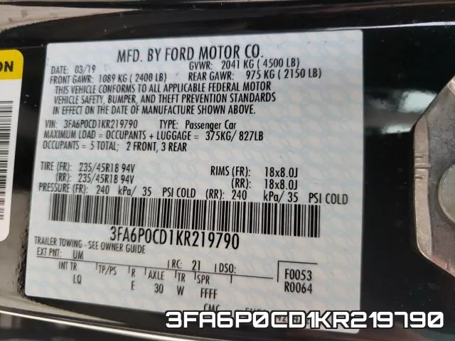 3FA6P0CD1KR219790 фото 2