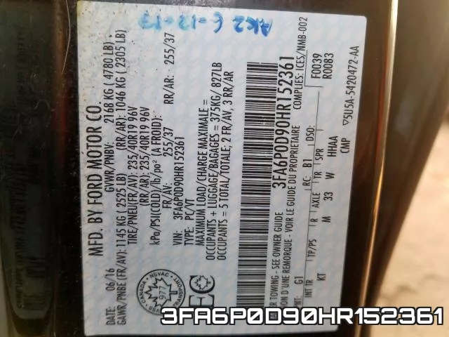 3FA6P0D90HR152361 фото 2