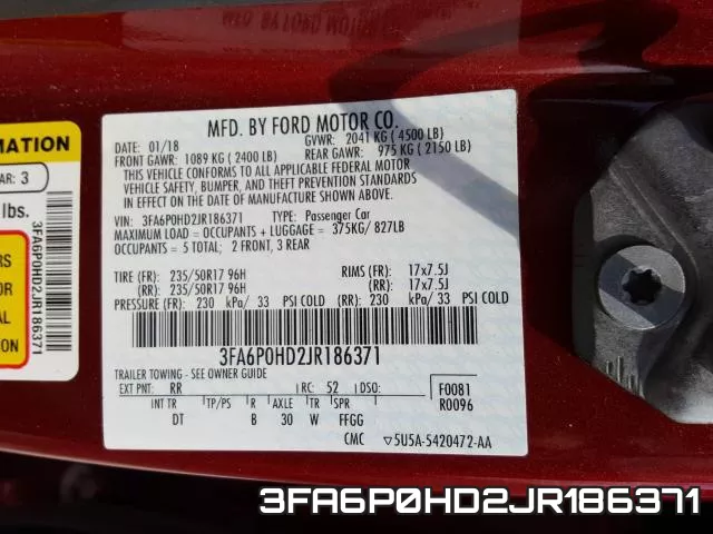 3FA6P0HD2JR186371 фото 2