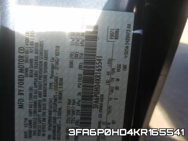 3FA6P0HD4KR165541 фото 2