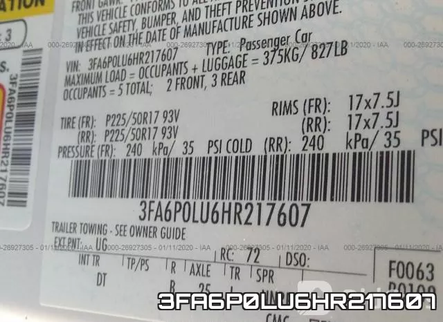3FA6P0LU6HR217607 фото 10