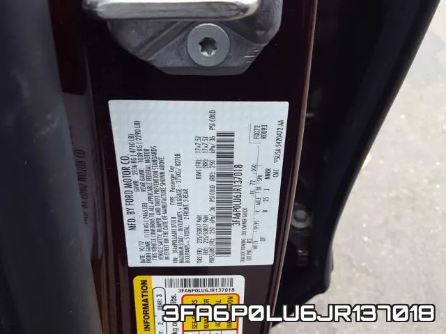 3FA6P0LU6JR137018 фото 2