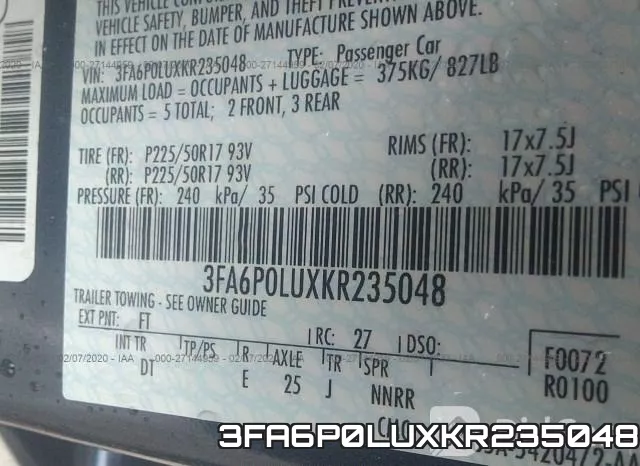 3FA6P0LUXKR235048 фото 10