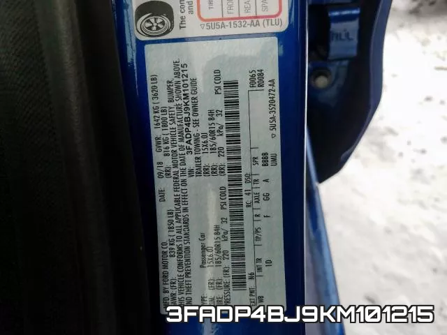 3FADP4BJ9KM101215 фото 2