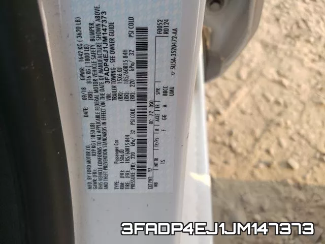 3FADP4EJ1JM147373 фото 2
