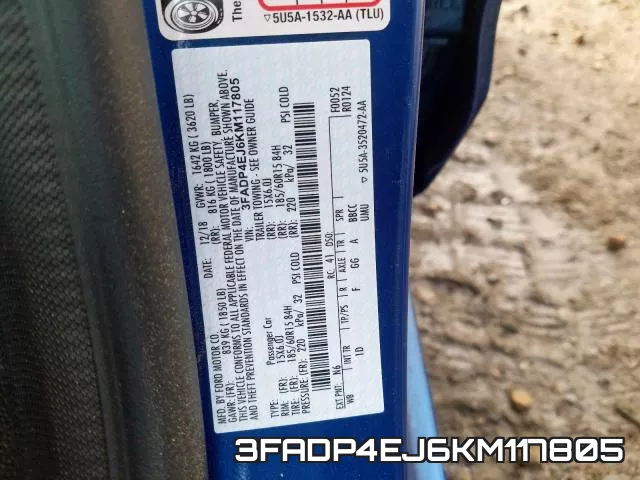 3FADP4EJ6KM117805 фото 2