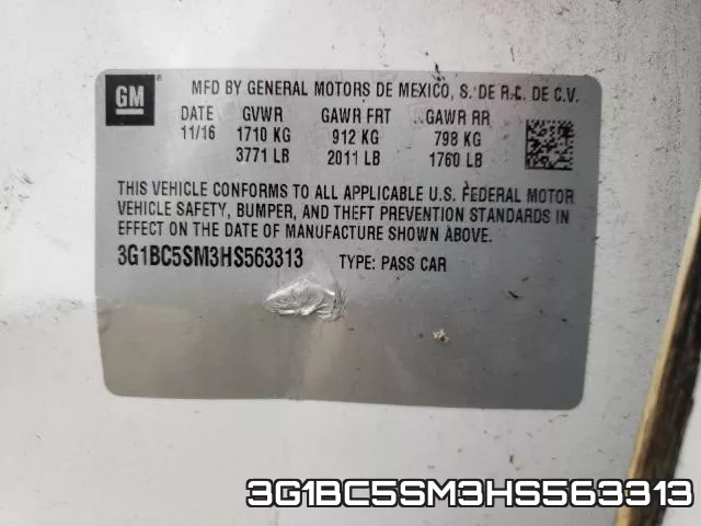 3G1BC5SM3HS563313 фото 2