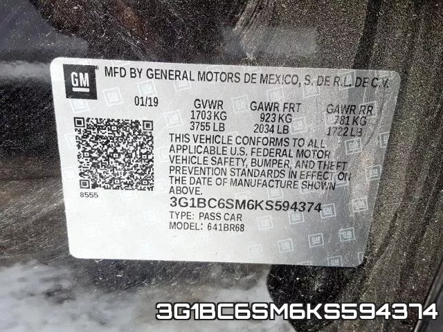 3G1BC6SM6KS594374 фото 2