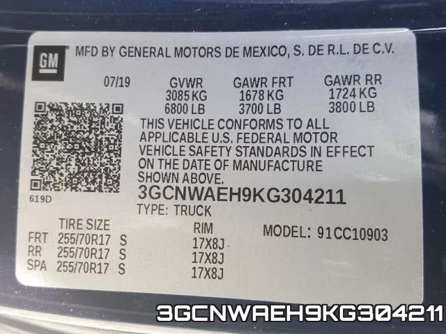 3GCNWAEH9KG304211 фото 2