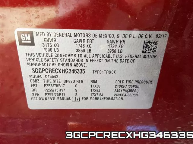 3GCPCRECXHG346335 фото 2
