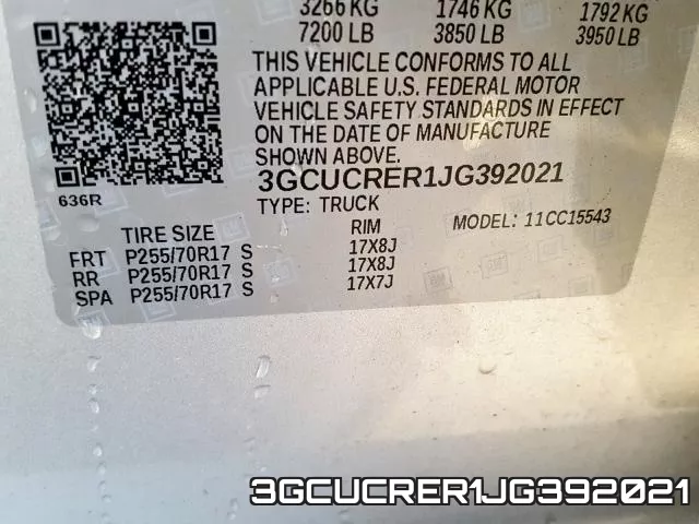 3GCUCRER1JG392021 фото 2