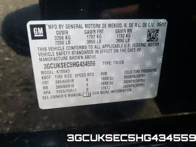 3GCUKSEC5HG434559 фото 2