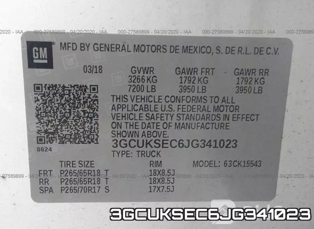 3GCUKSEC6JG341023 фото 10