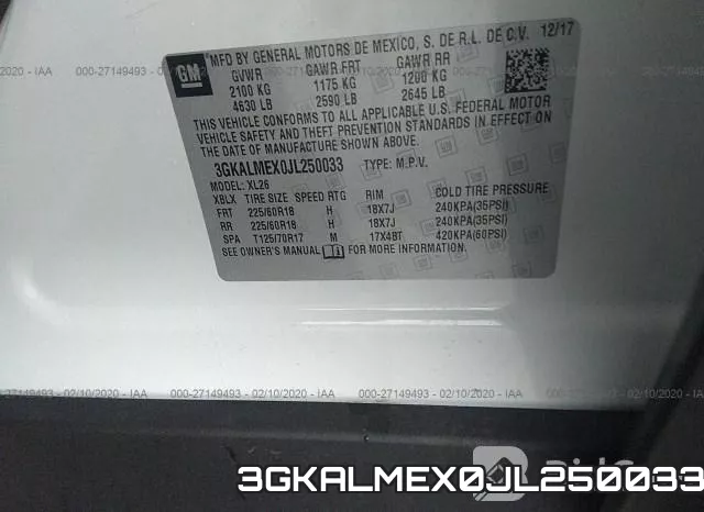 3GKALMEX0JL250033 фото 10