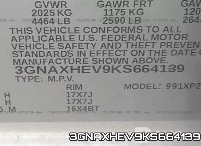 3GNAXHEV9KS664139 фото 10