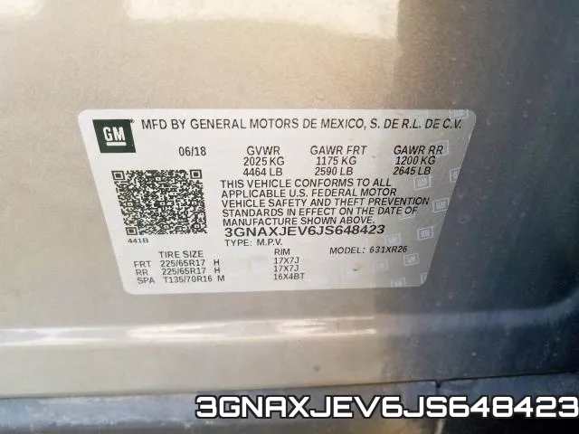 3GNAXJEV6JS648423 фото 2